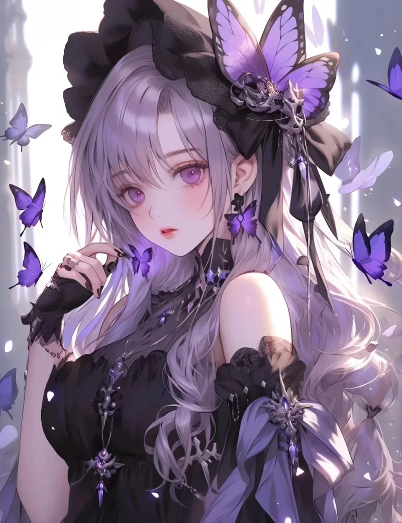 ảnh anime màu tím 5