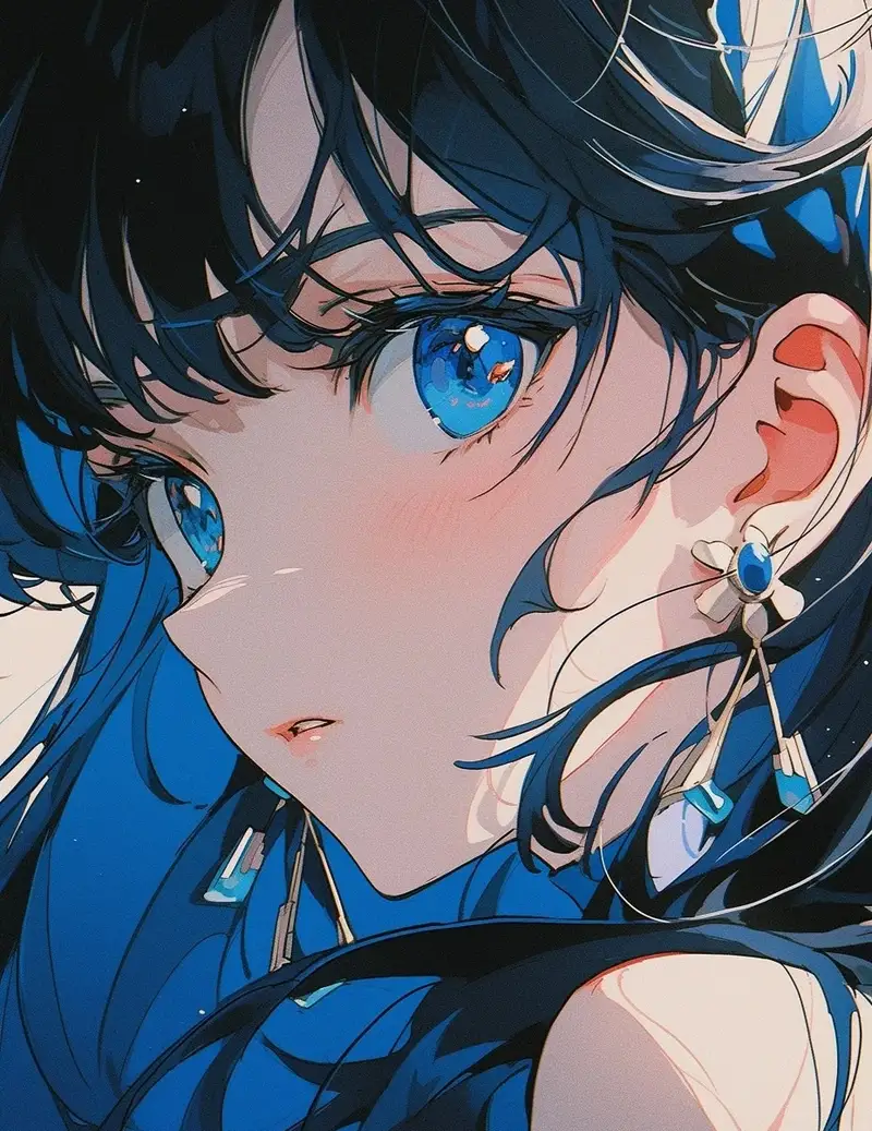 ảnh anime màu xanh dương 12
