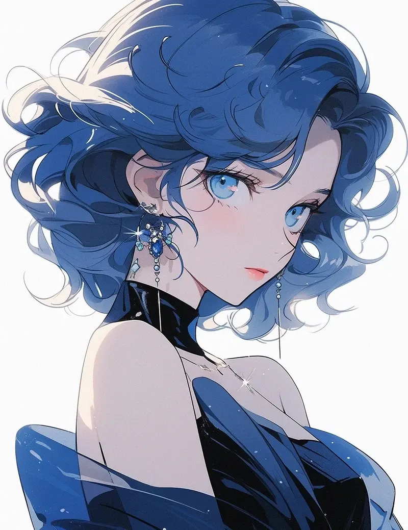 ảnh anime màu xanh dương 13