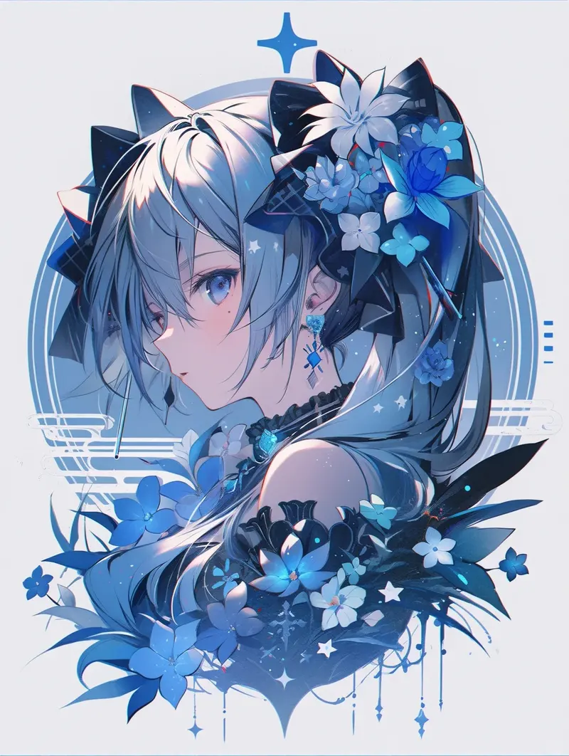 ảnh anime màu xanh dương 3