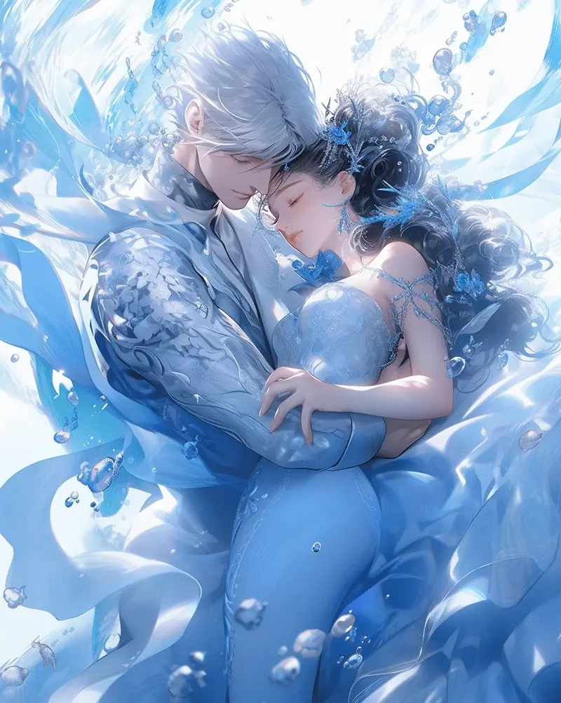 ảnh anime màu xanh dương 34
