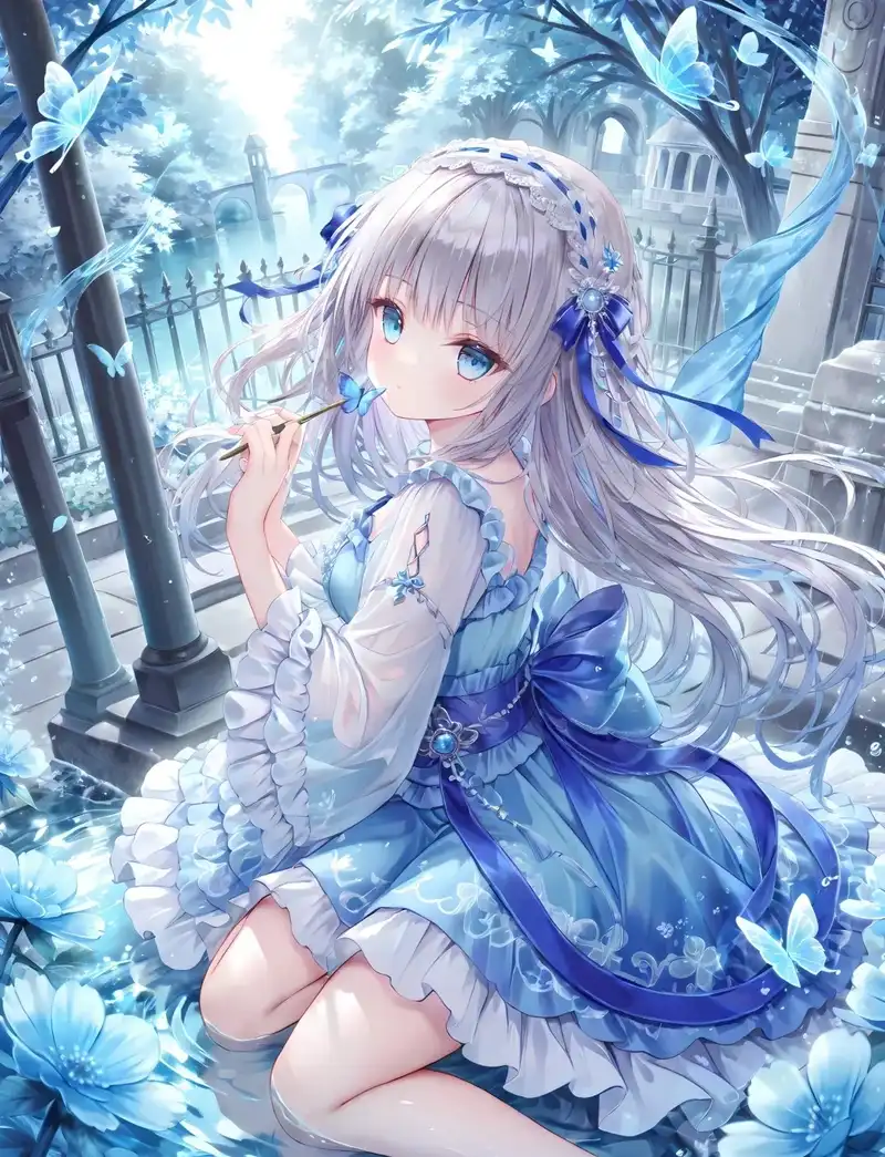 ảnh anime màu xanh dương 5
