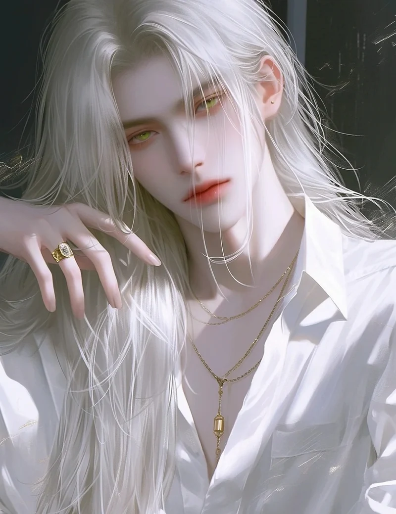 ảnh anime nam tóc trắng 10