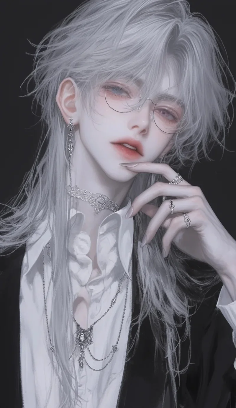 ảnh anime nam tóc trắng 11