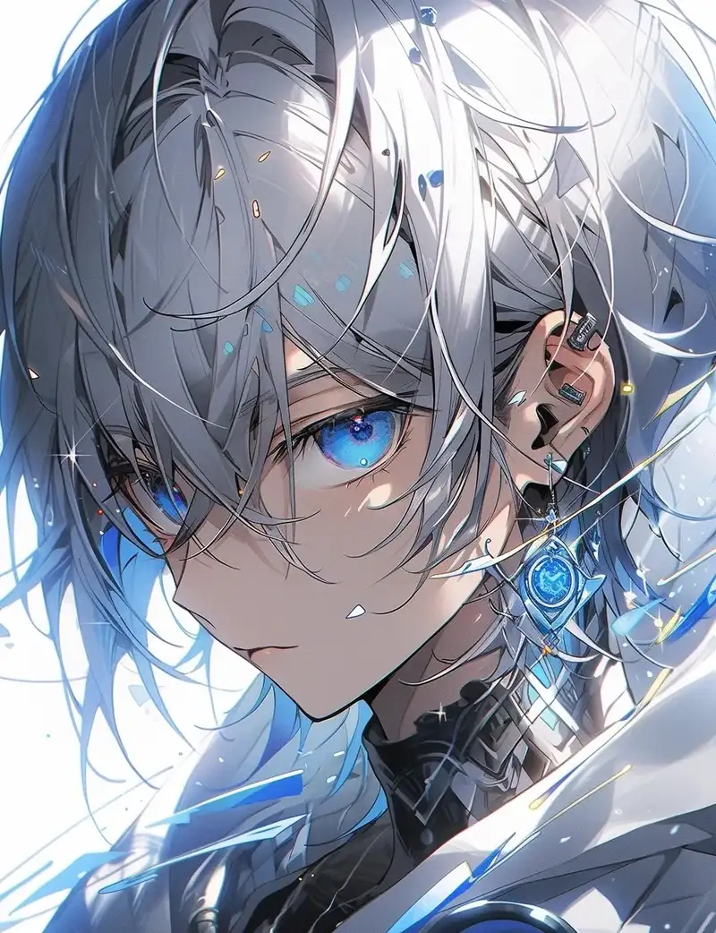 ảnh anime nam tóc trắng 13