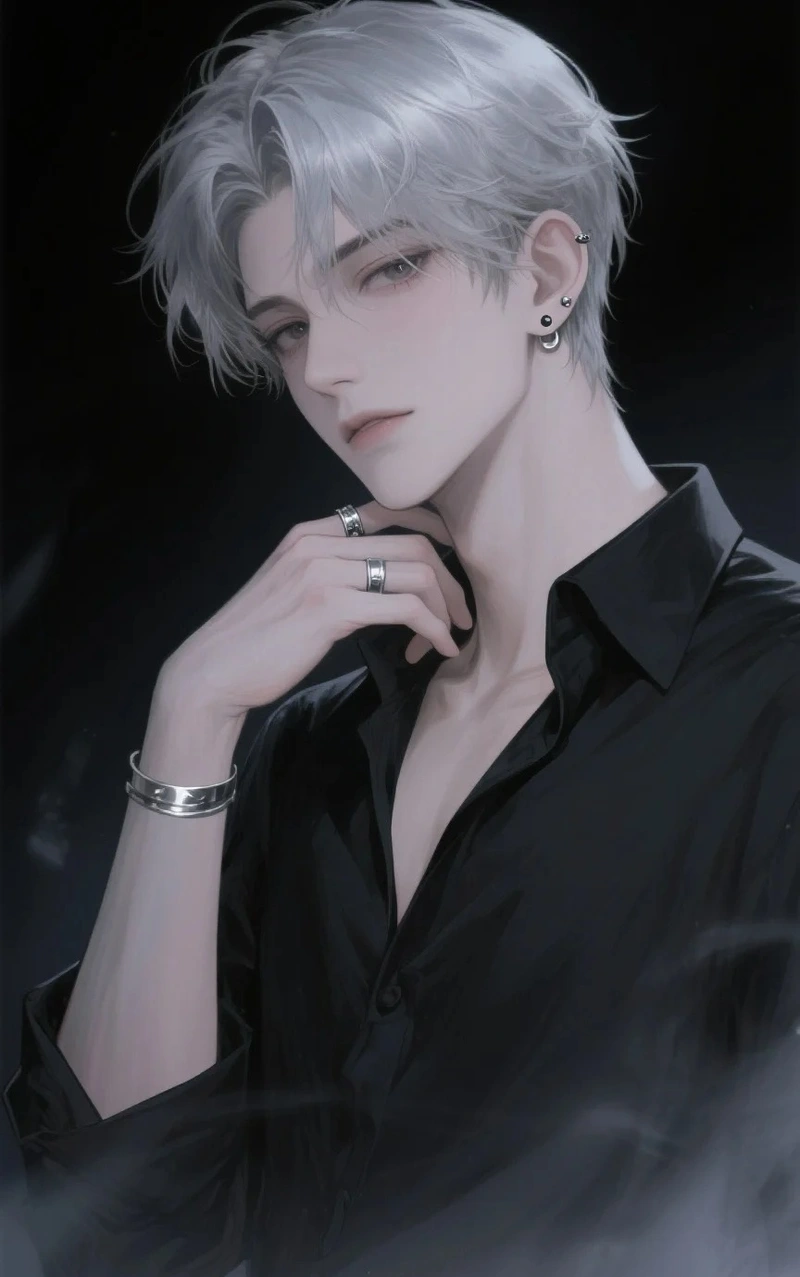 ảnh anime nam tóc trắng 14