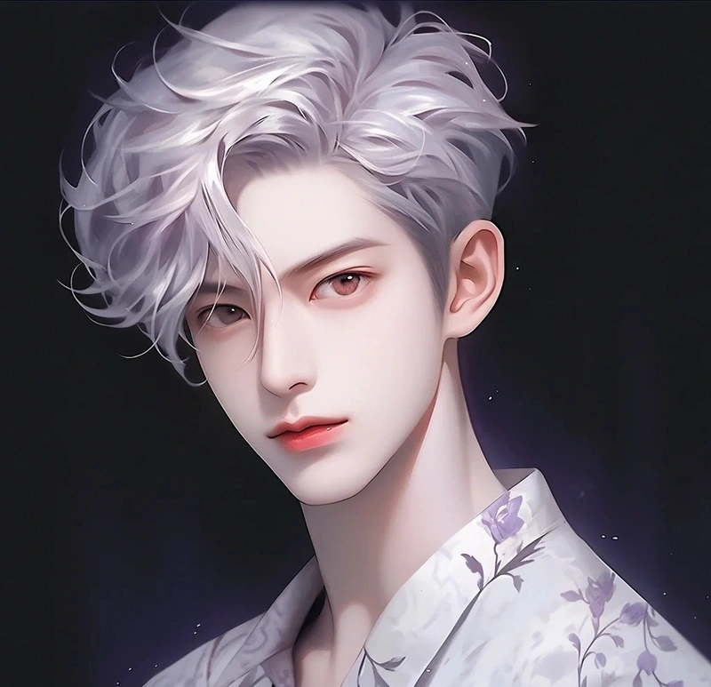 ảnh anime nam tóc trắng 19