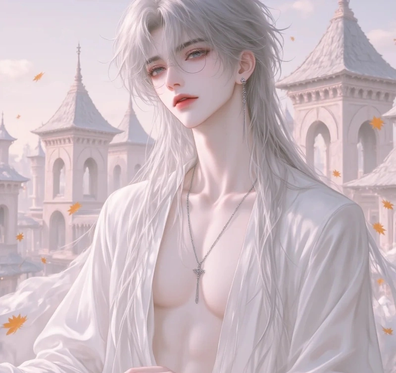 ảnh anime nam tóc trắng 29