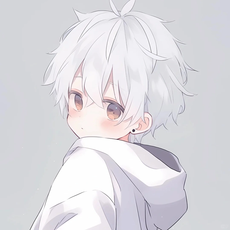 ảnh anime nam tóc trắng 3