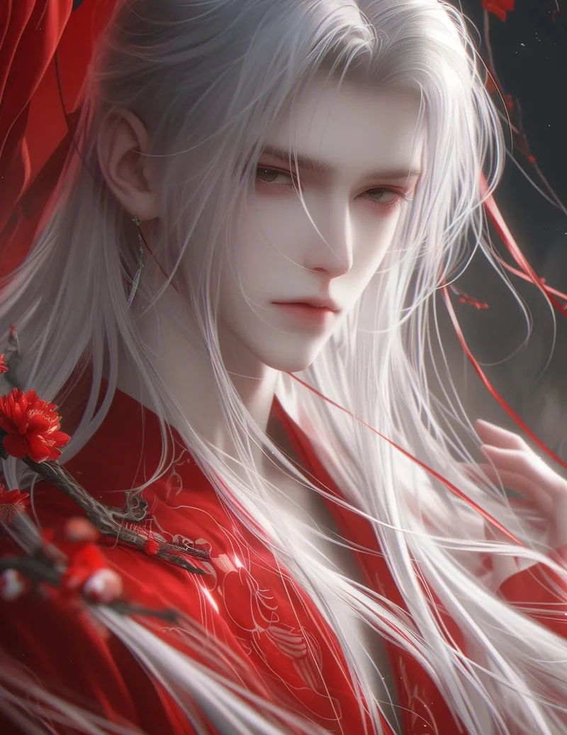 ảnh anime nam tóc trắng 31