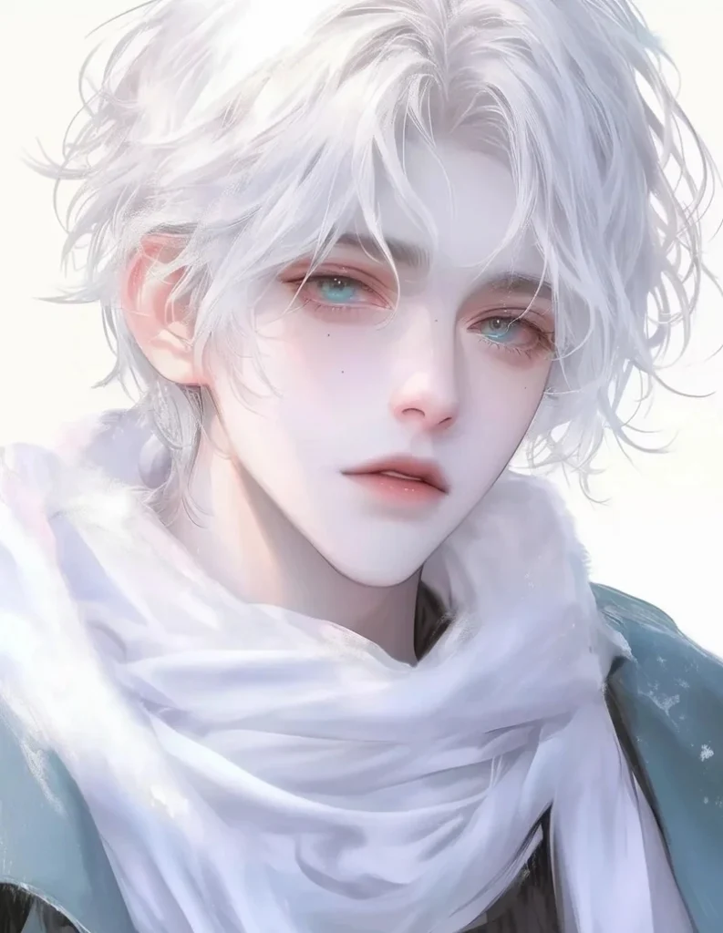 ảnh anime nam tóc trắng 35