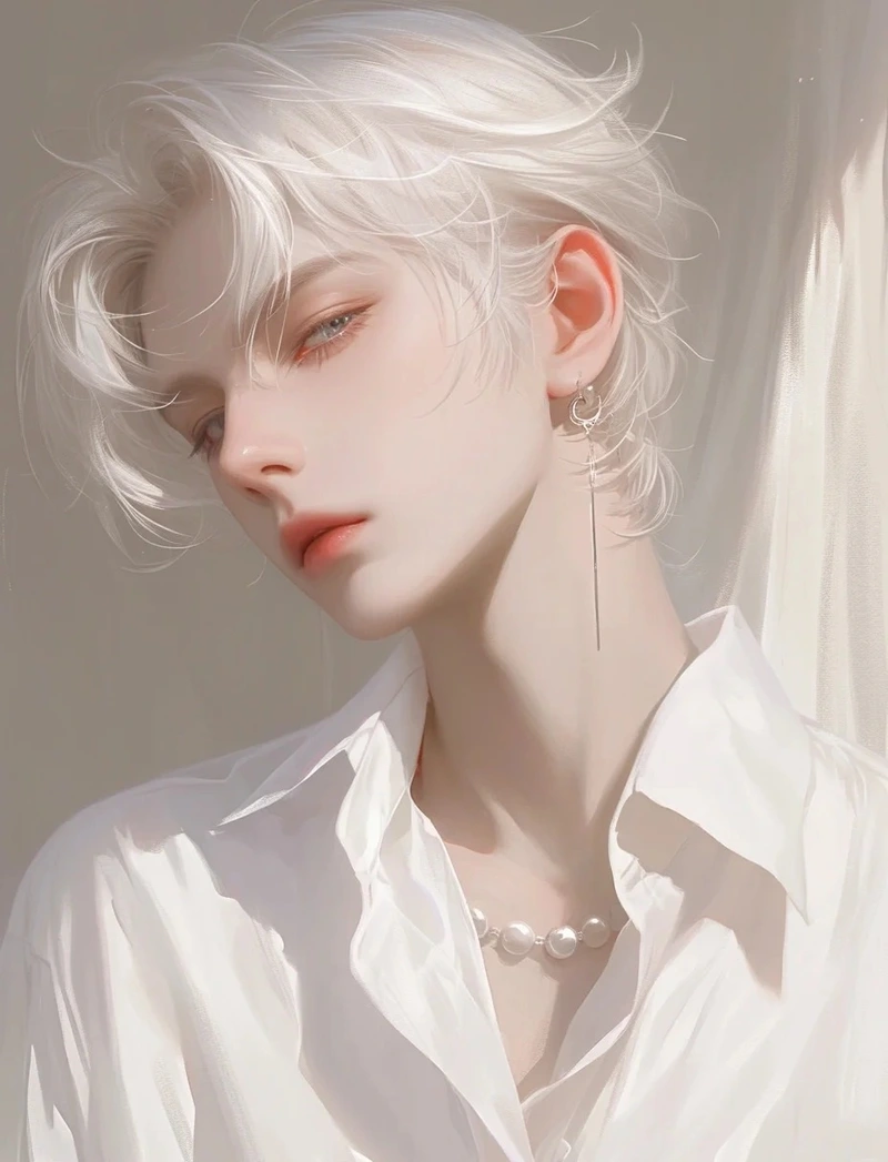 ảnh anime nam tóc trắng 36