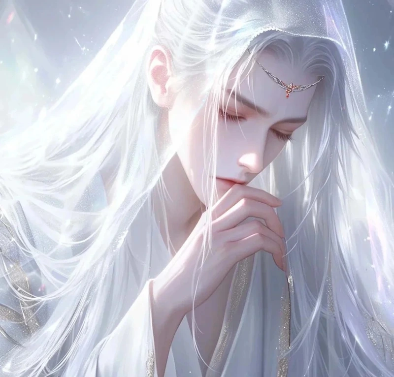 ảnh anime nam tóc trắng 38