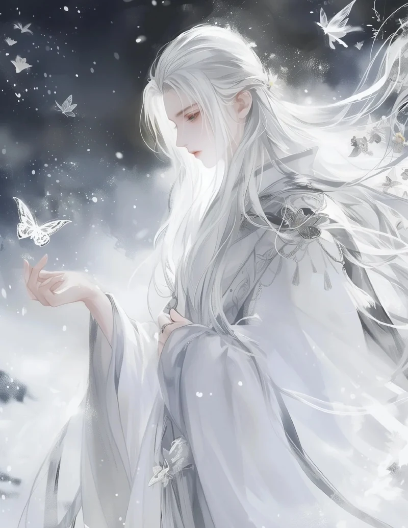 ảnh anime nam tóc trắng 39