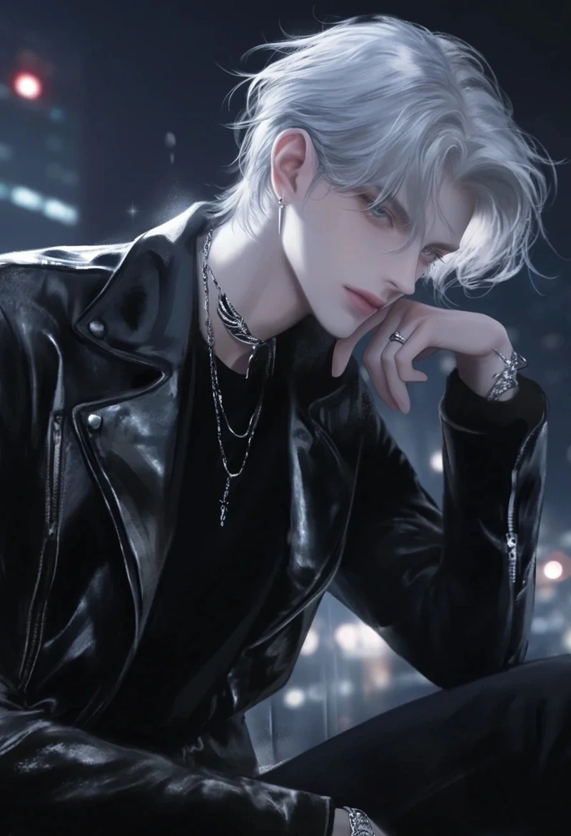 ảnh anime nam tóc trắng 4