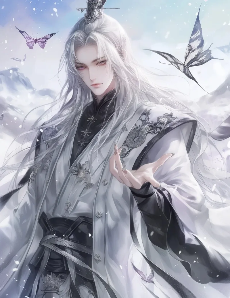 ảnh anime nam tóc trắng 40