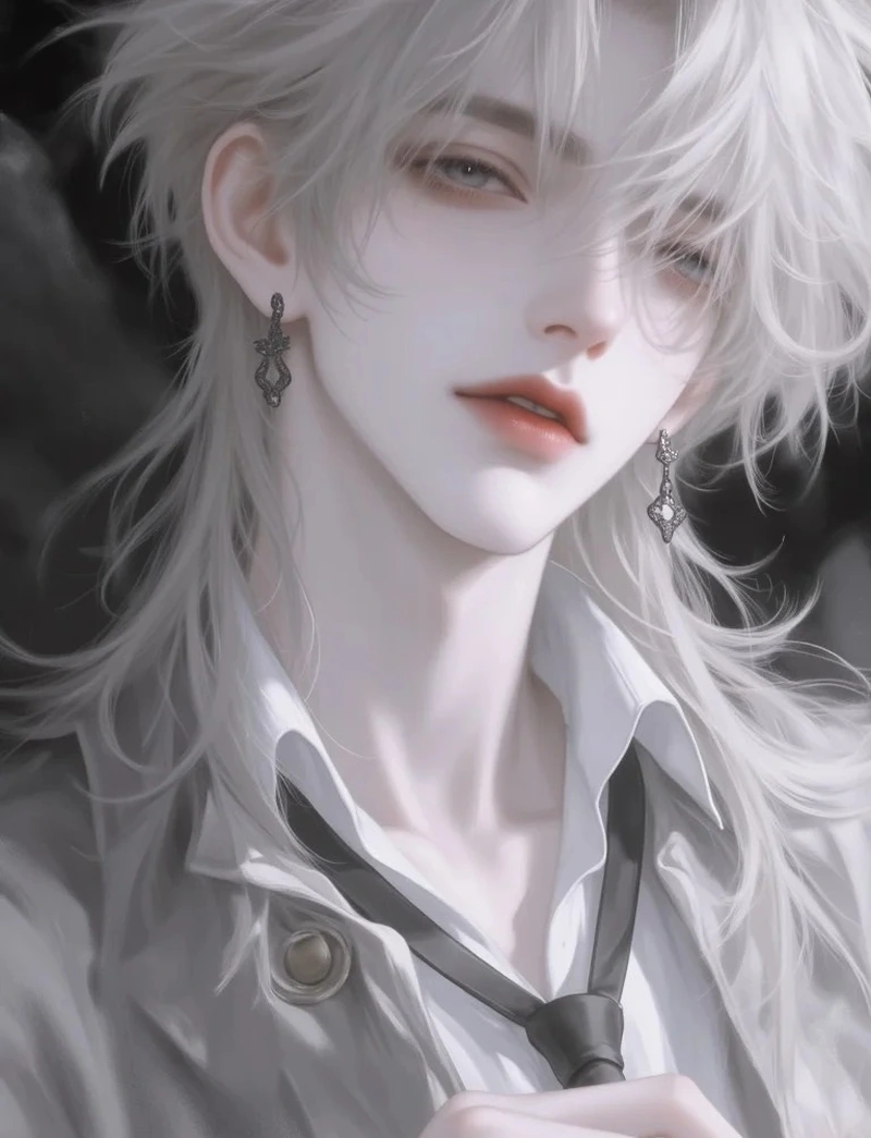 ảnh anime nam tóc trắng 46