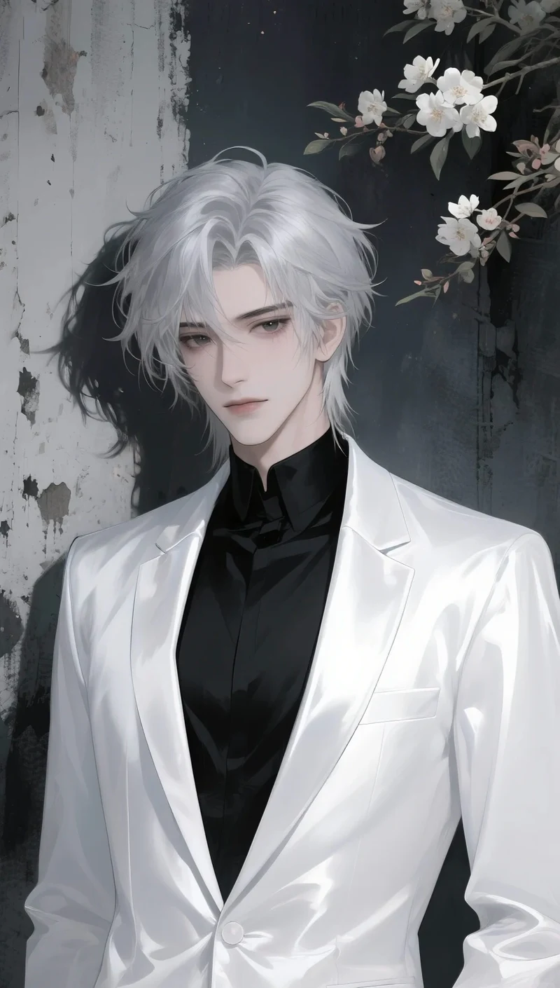 ảnh anime nam tóc trắng 48