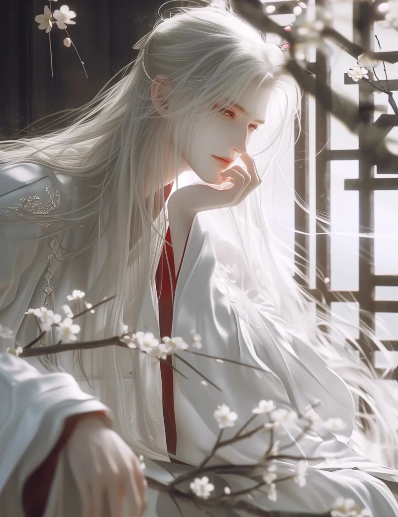 ảnh anime nam tóc trắng 5