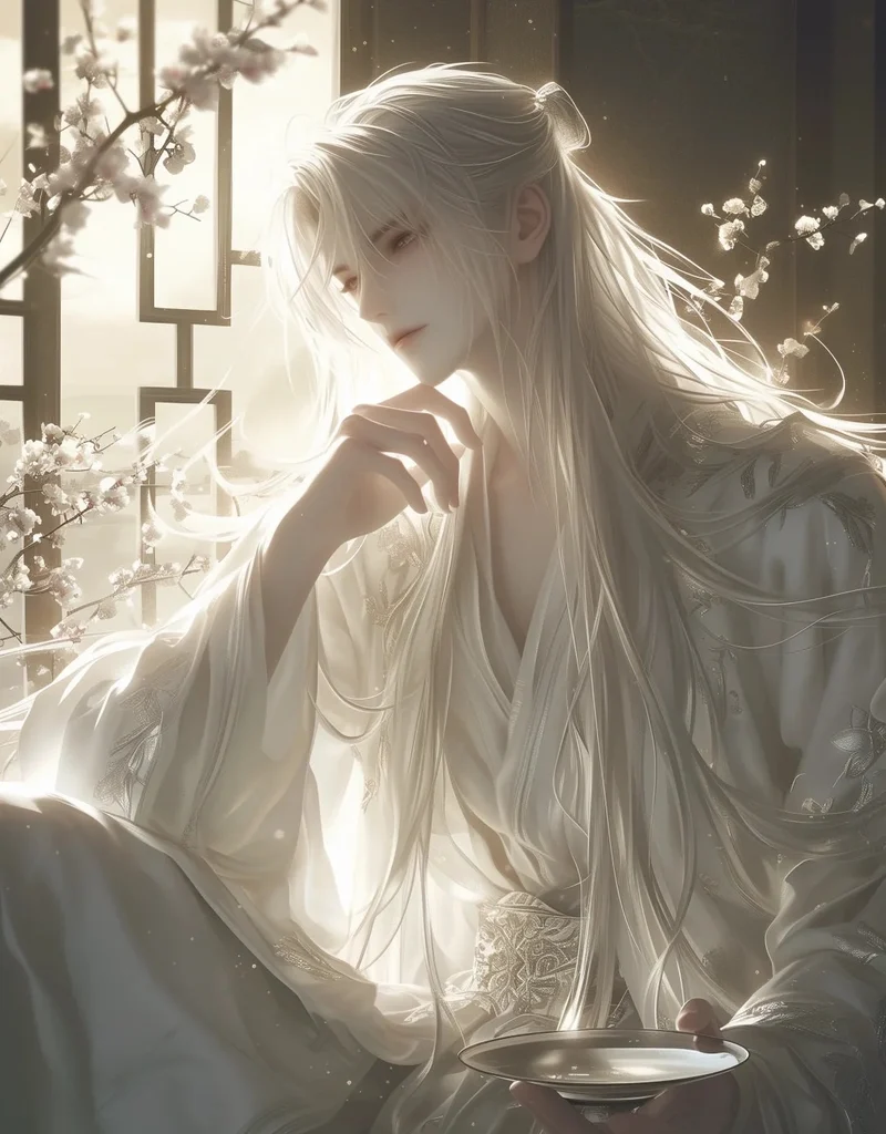 ảnh anime nam tóc trắng 6