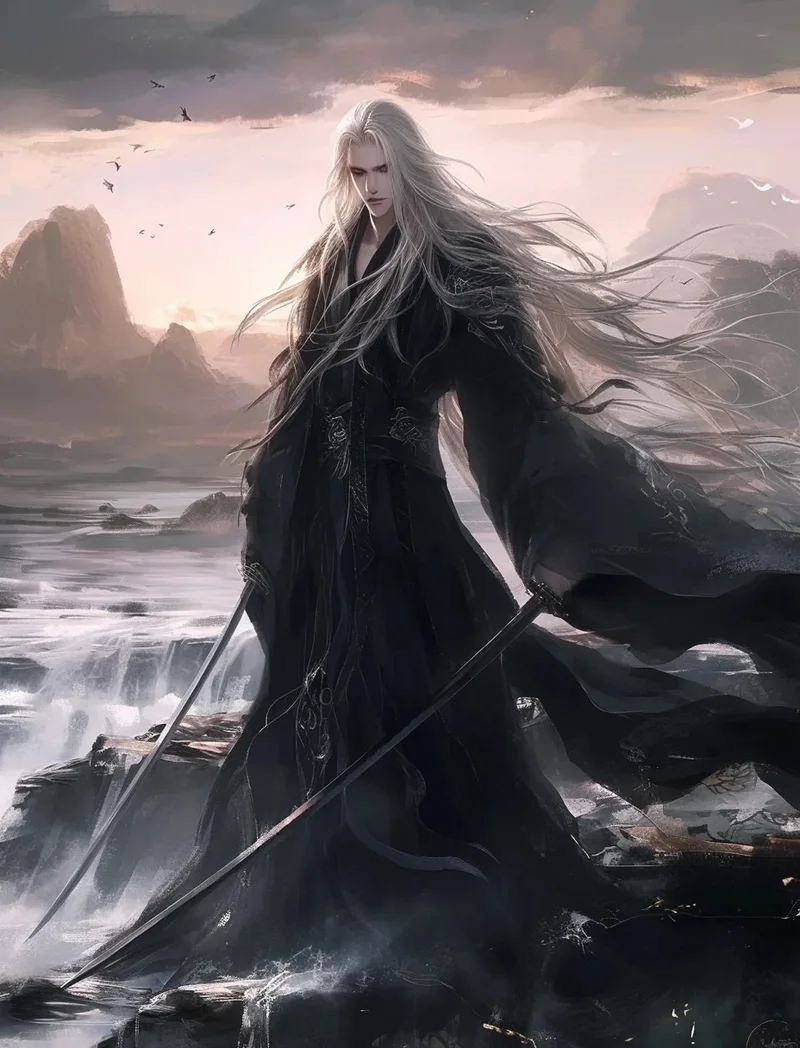 ảnh anime nam tóc trắng 7