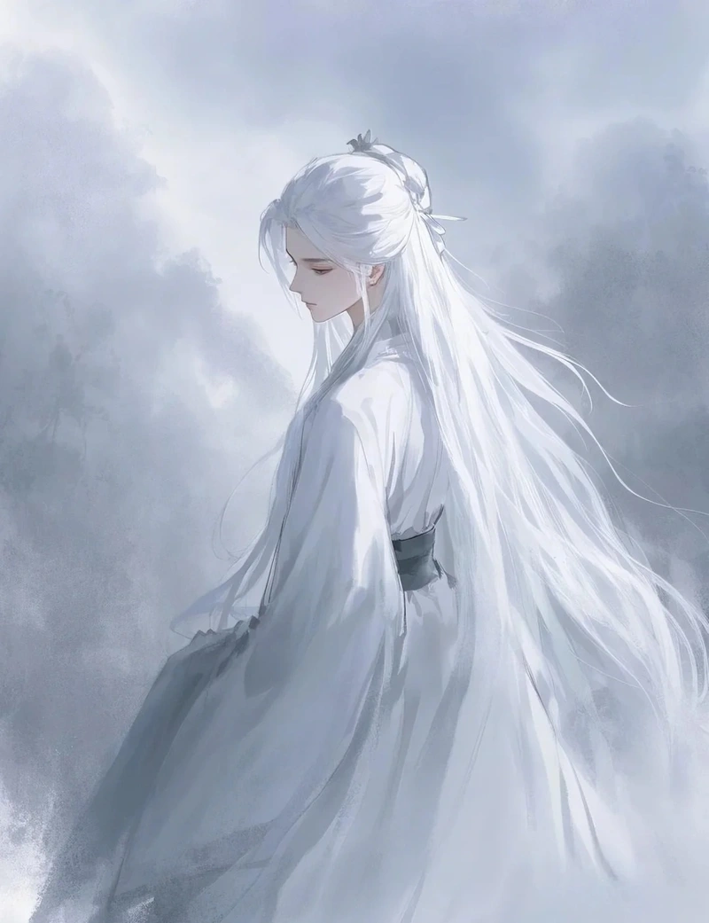 ảnh anime nam tóc trắng 8