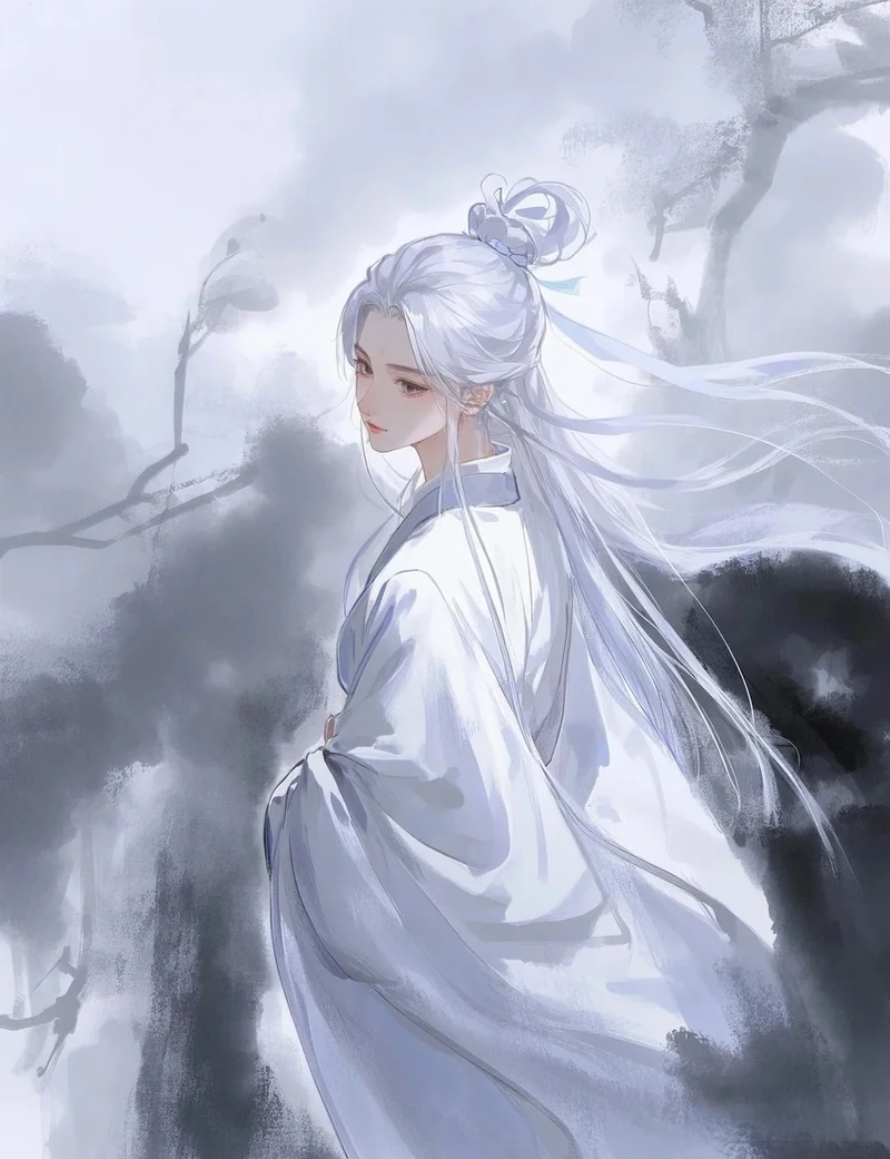 ảnh anime nam tóc trắng 9