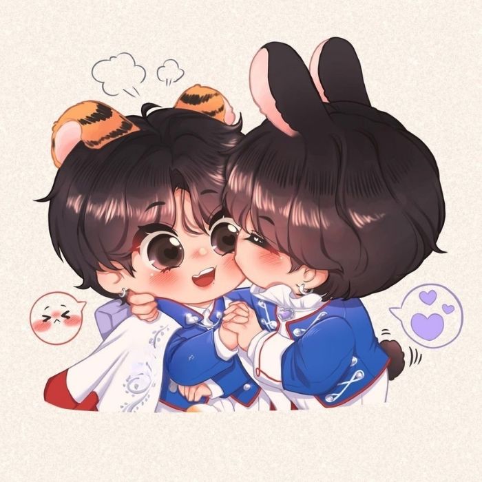 ảnh chibi Vkook chất ngầu