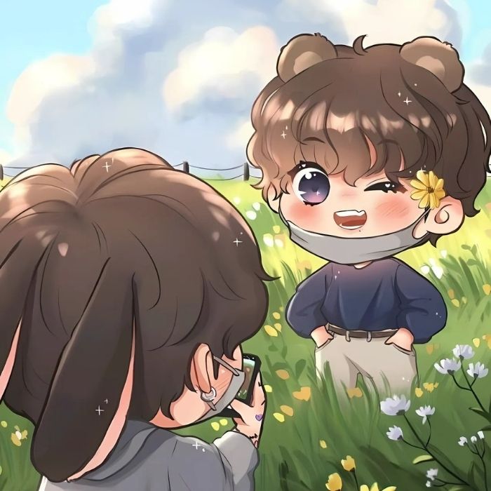 ảnh chibi Vkook dễ thương cute