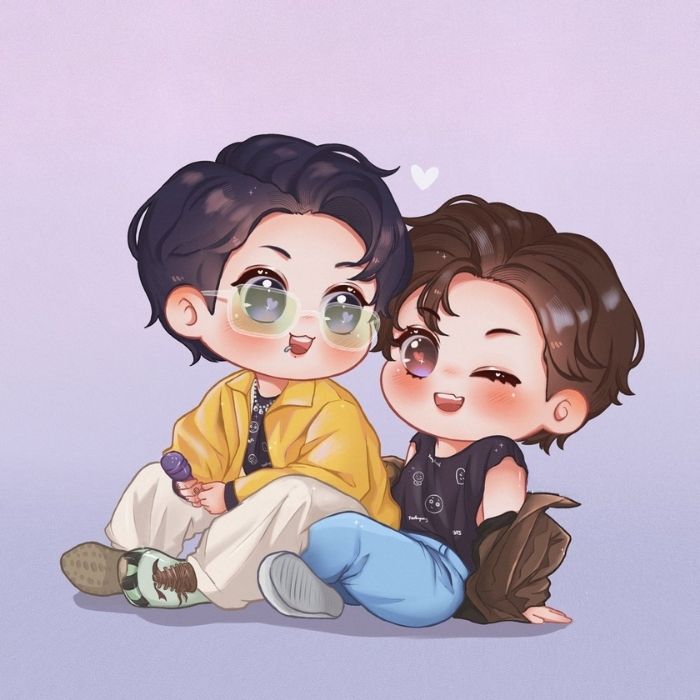 ảnh chibi Vkook dễ thương