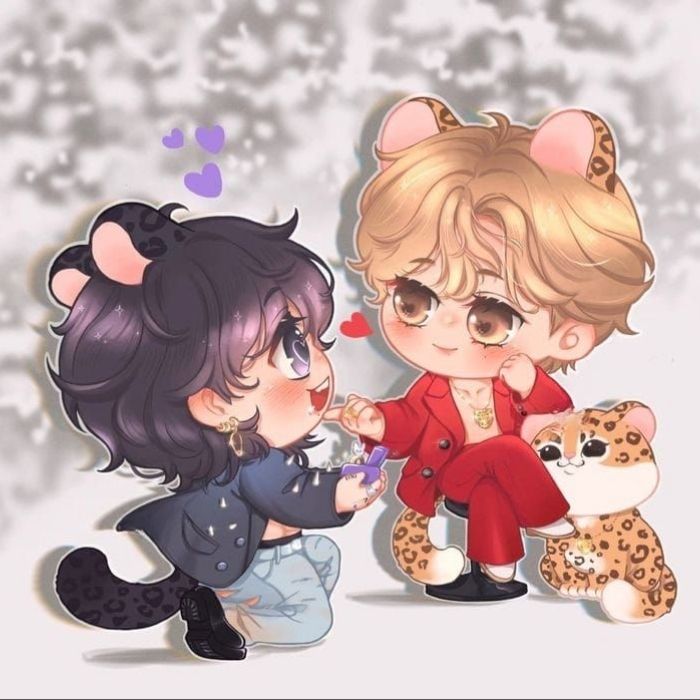 ảnh chibi Vkook đẹp long lanh