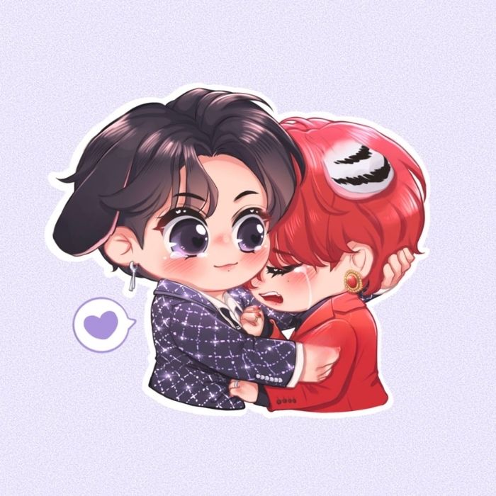 ảnh chibi Vkook siêu cấp đáng yêu
