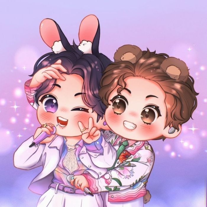ảnh chibi couple Vkook