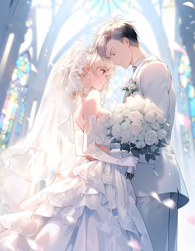 ảnh cô dâu chú rể anime 16