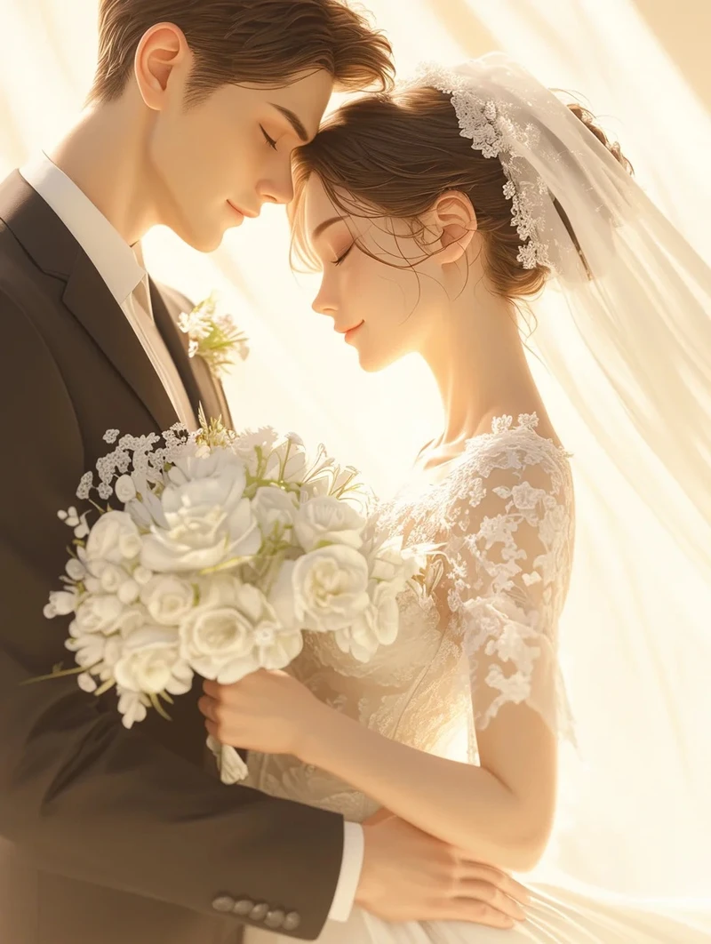 ảnh cô dâu chú rể anime 3