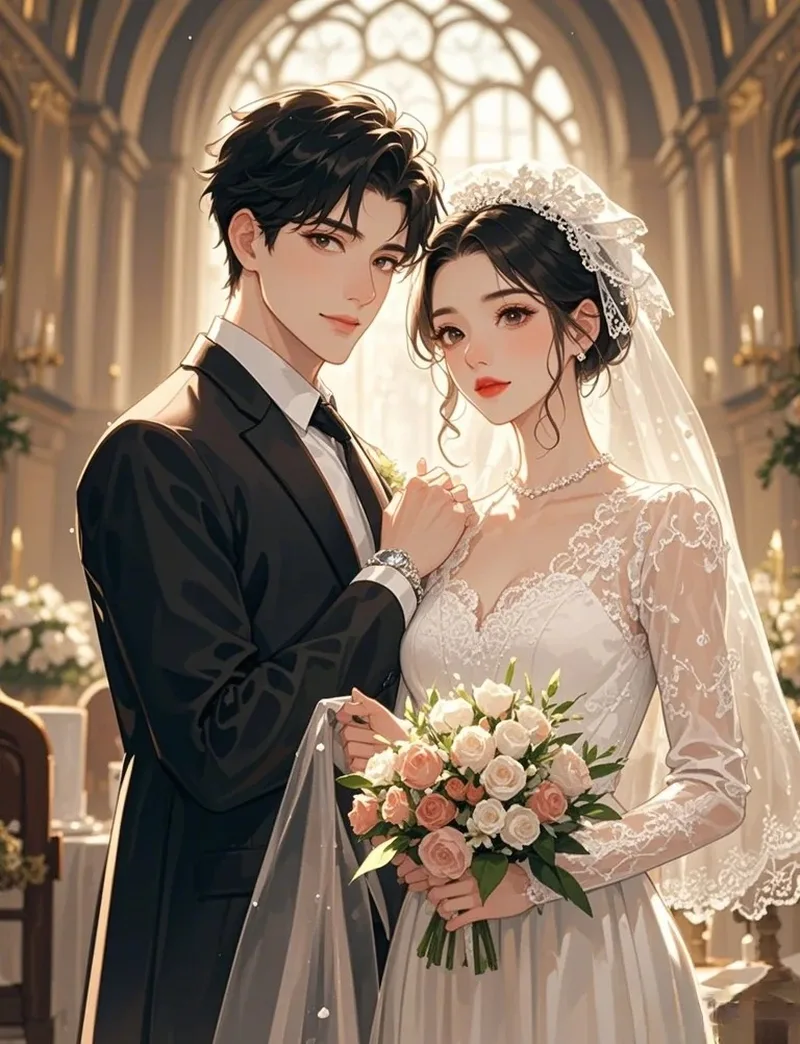 ảnh cô dâu chú rể anime 30