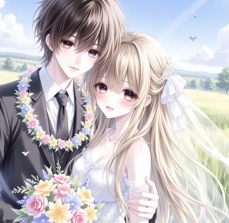 ảnh cô dâu chú rể anime 7