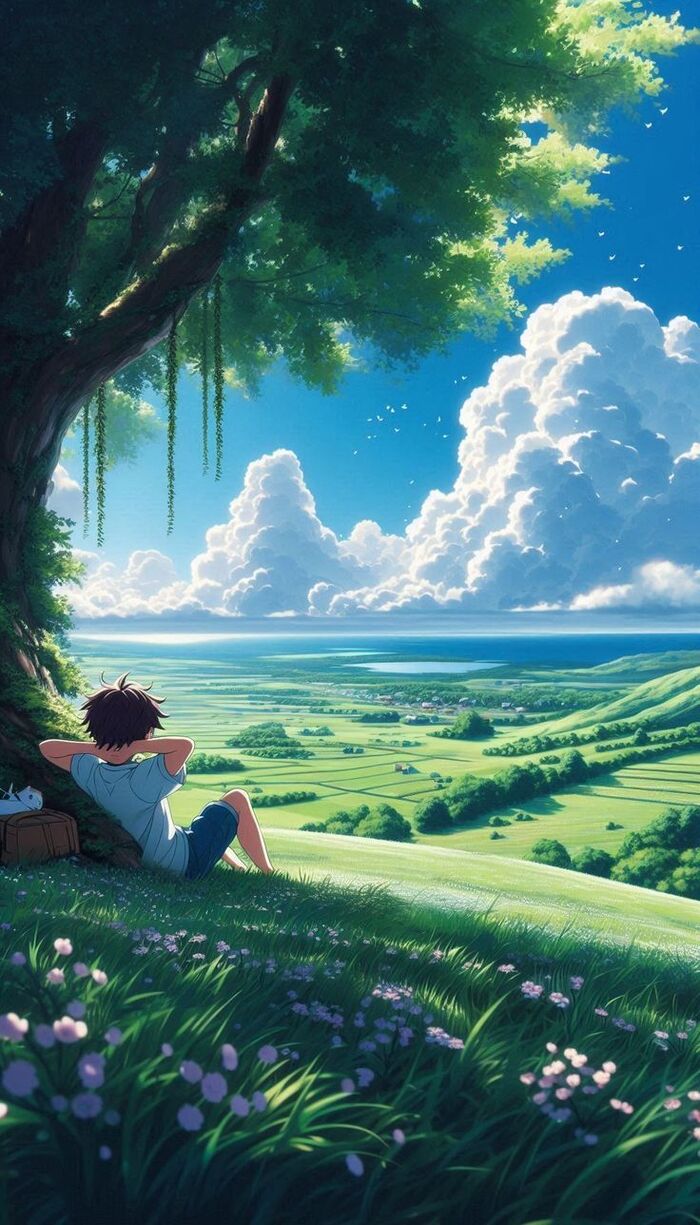 ảnh thiên nhiên anime 4k bình minh