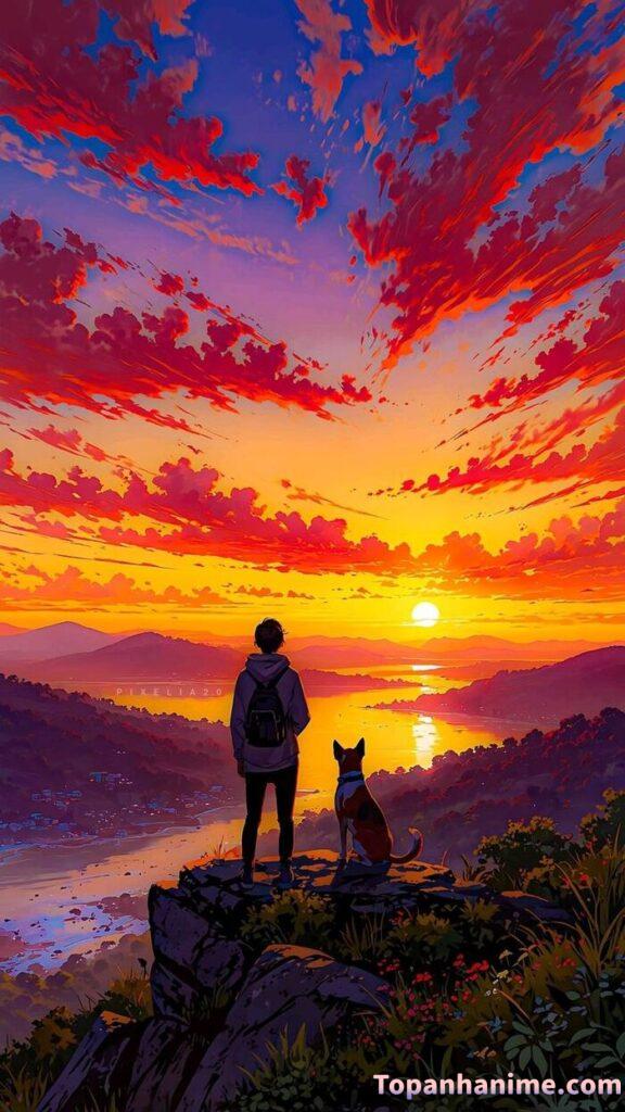 ảnh thiên nhiên anime 4k hồ nước