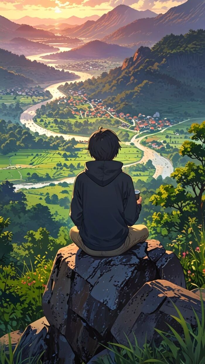 ảnh thiên nhiên anime 4k trời mưa