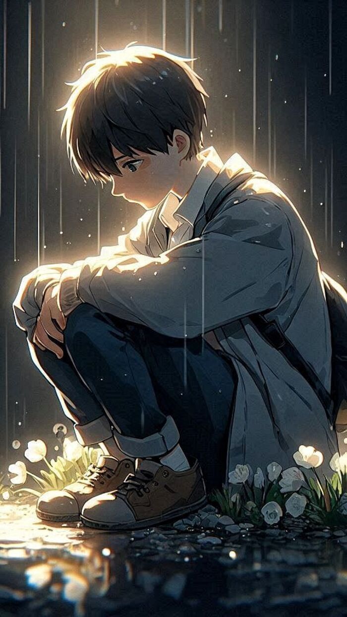 hình ảnh anime buồn chờ đợi vô vọng