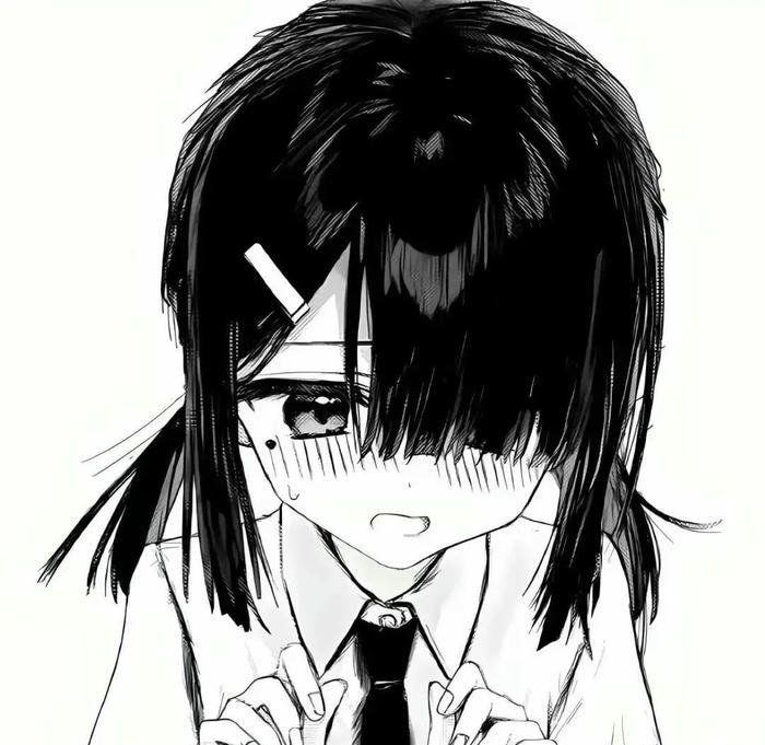 ảnh anime buồn trắng đen