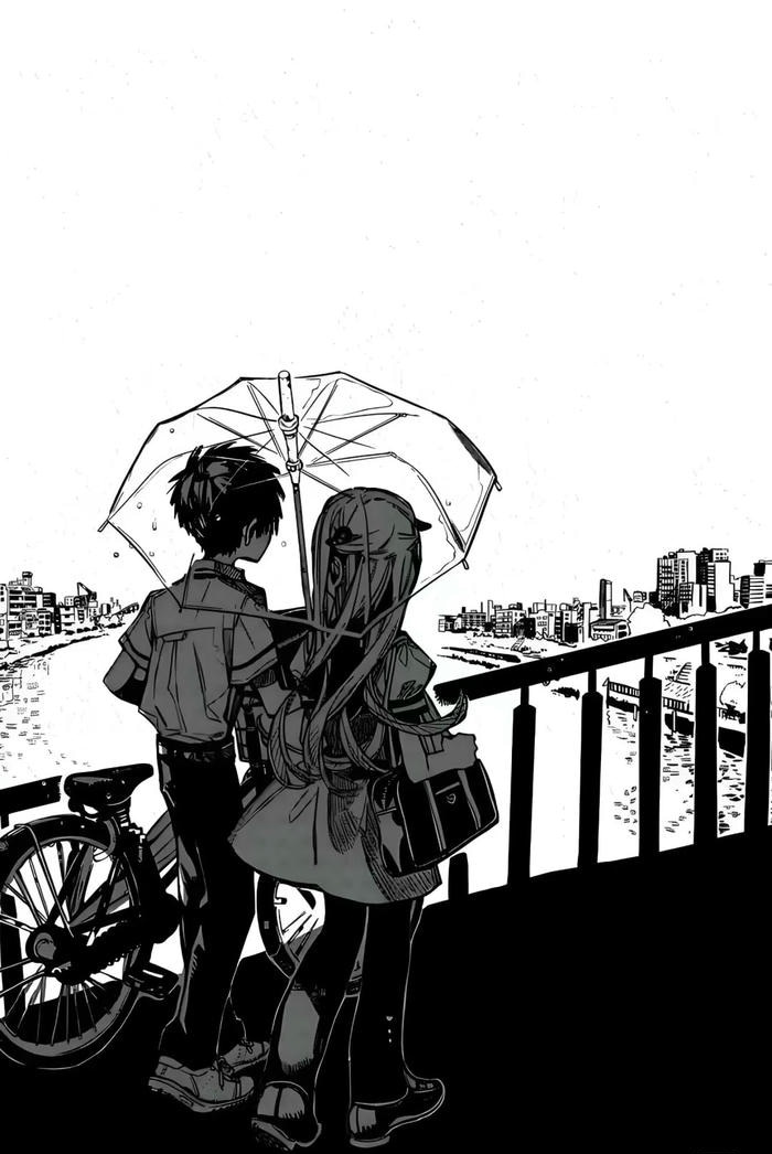 ảnh anime cặp đôi đen trắng