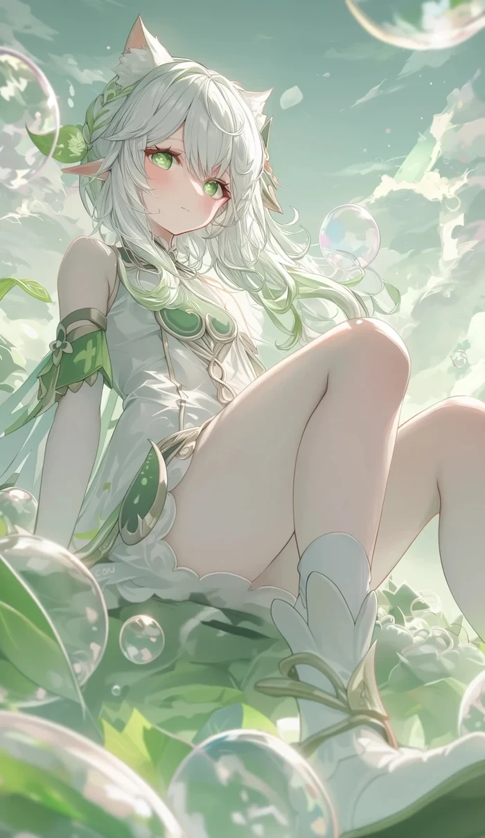 ảnh anime màu xanh lá cây 13