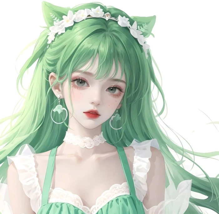 ảnh anime màu xanh lá cây 18