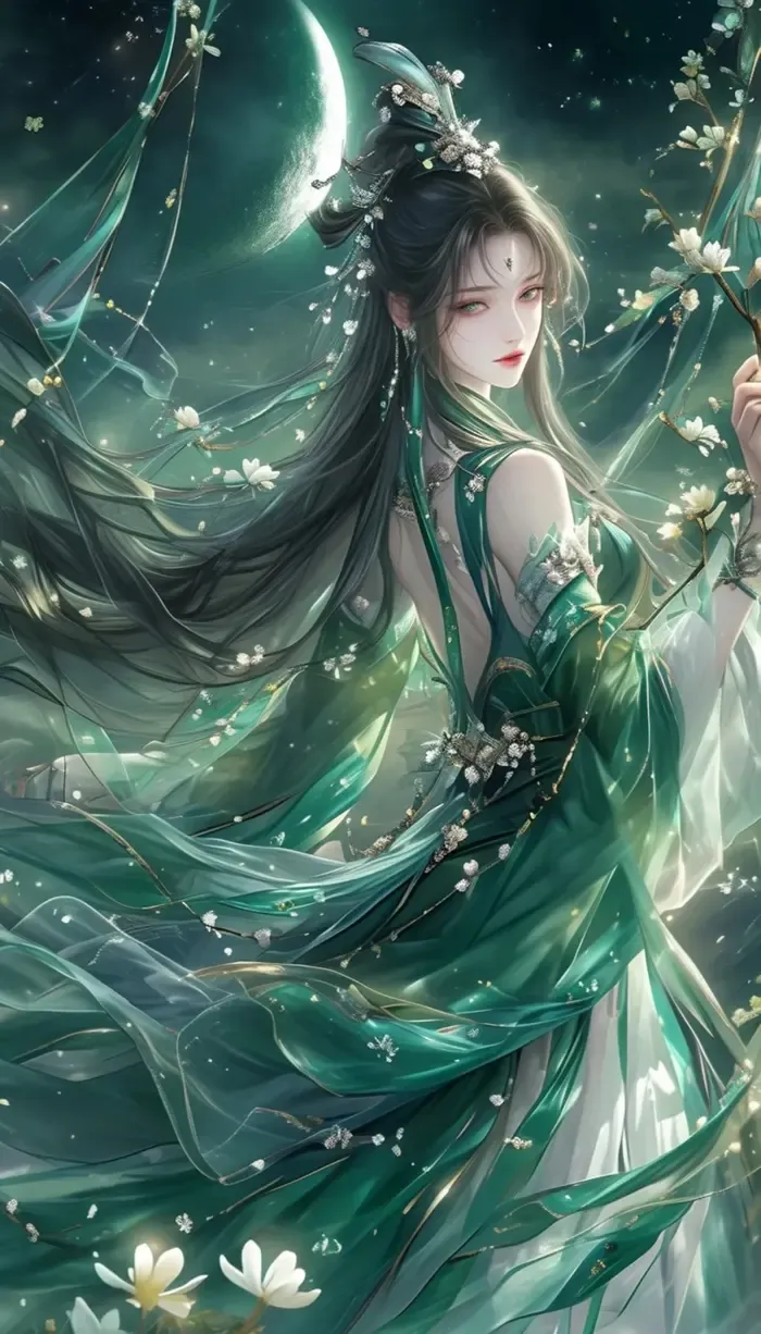 ảnh anime màu xanh lá cây 19