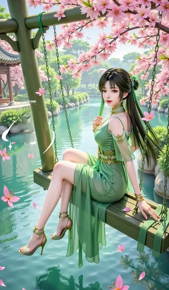 ảnh anime màu xanh lá cây 20