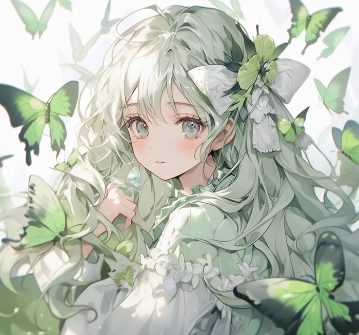 ảnh anime màu xanh lá cây 21