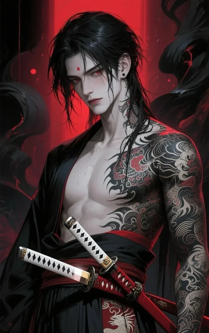 ảnh anime nam cầm kiếm katana 13
