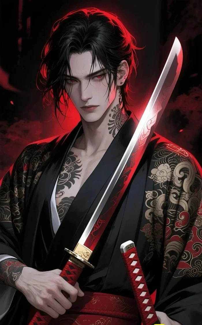 ảnh anime nam cầm kiếm katana 14